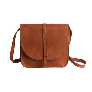 ABLE Leather Tirhas Saddlebag Crossbody Bag Chestnut